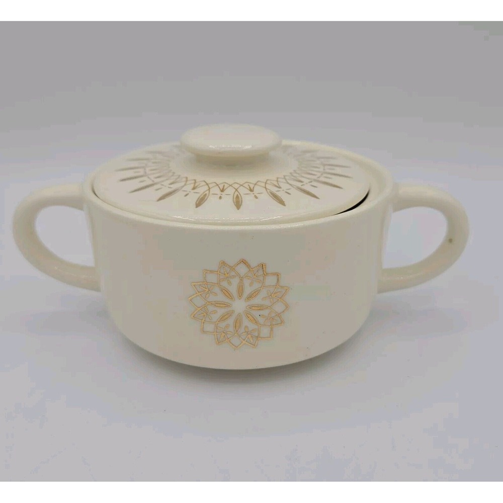 SCIO Fascination Gold Loops Vintage Sugar‎ Bowl And Lid Mcm Collectible Retro
